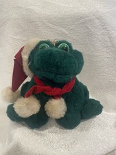 Vintage Russ Plush Frog Christmas Santa Hat Stuffed Animal Toy 1990s