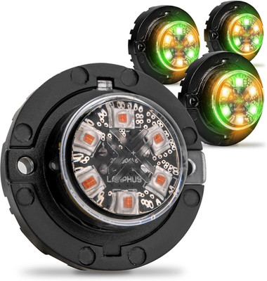 4Pc Snakeeye III Amber Green LED Hideaway Strobe Light [SAE Class 1] 12V 1 Inch