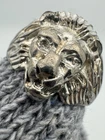 Vintage Lion Head Sterling Silver Ring Size 10