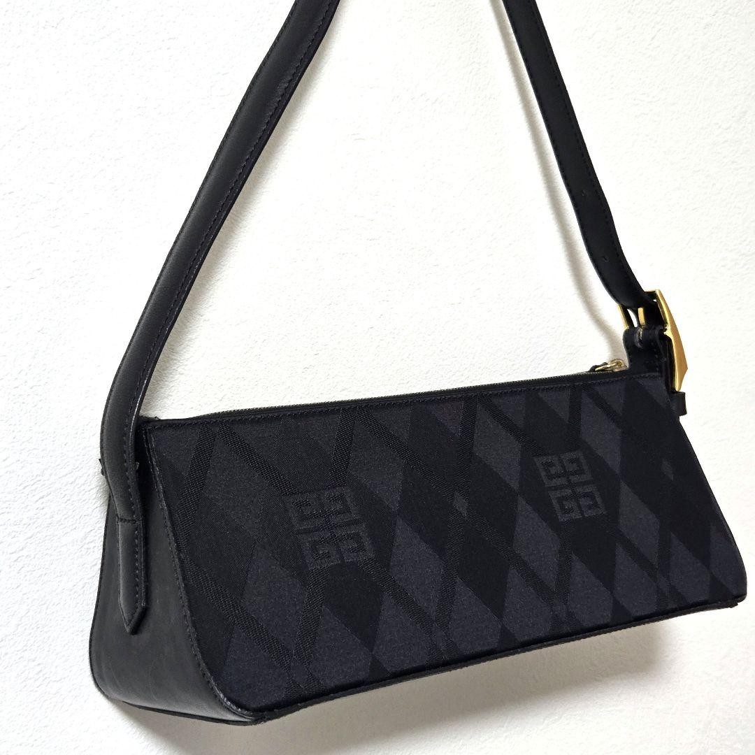 GIVENCHY 4G Logo Canvas Leather Mini Shoulder Hand Bag Black Vintage Auth Used thumbnail 5