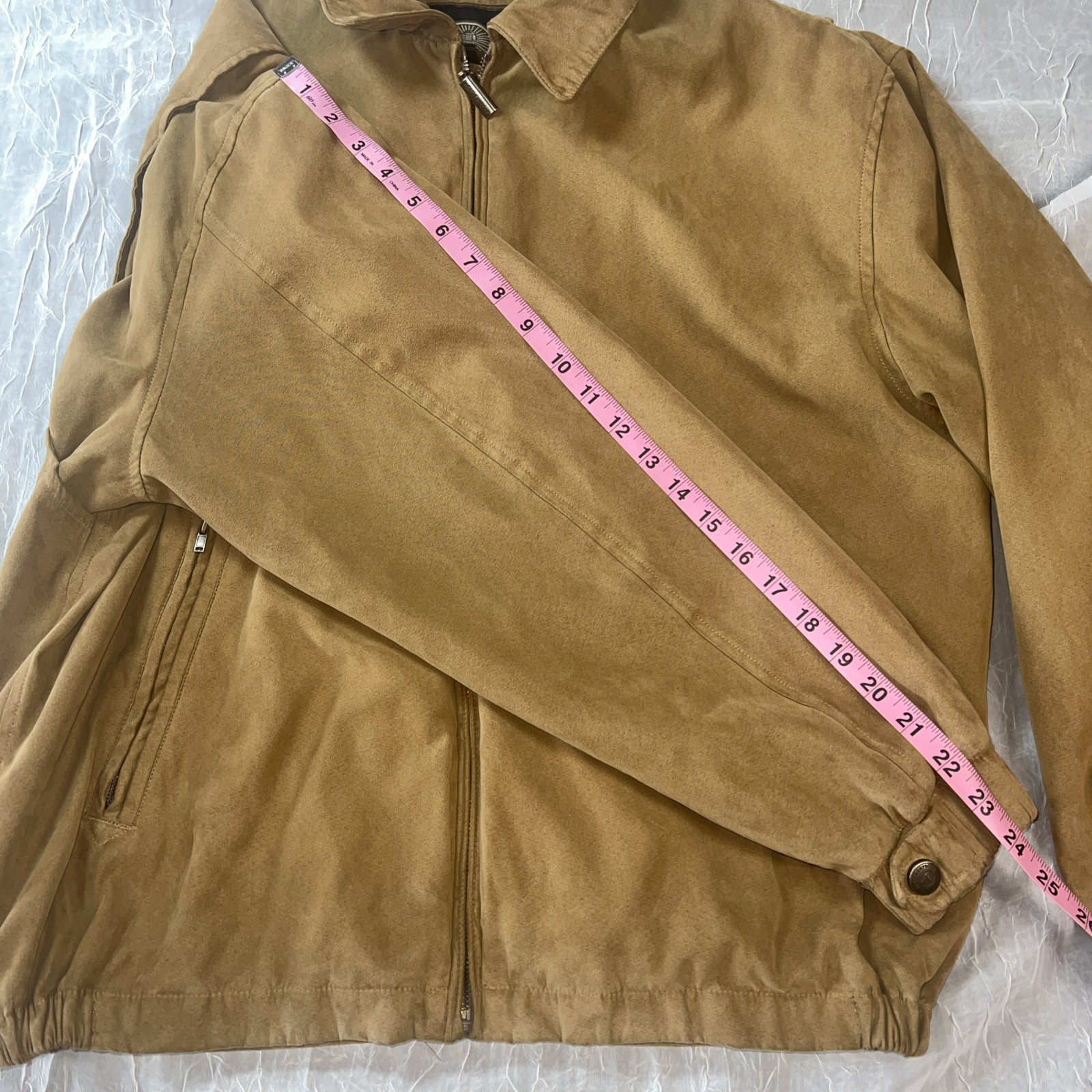Weatherproof  Suede Jacket Medium Camel Brown Fas… - image 15