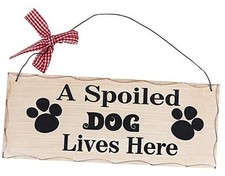Wood Dog Lover Sign - Hanging Pet Decor Plaque With Saying 'A Cream, Black