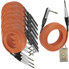 (8 PACK) 20FT Guitar Cables | FAT TOAD 24GA Wires Electric Pedal PA Speaker AMP