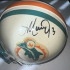 DAN MARINO THROWBACK MINI HELMET SIGNED AQUA FACE MASK MIAMI DOLPHINS