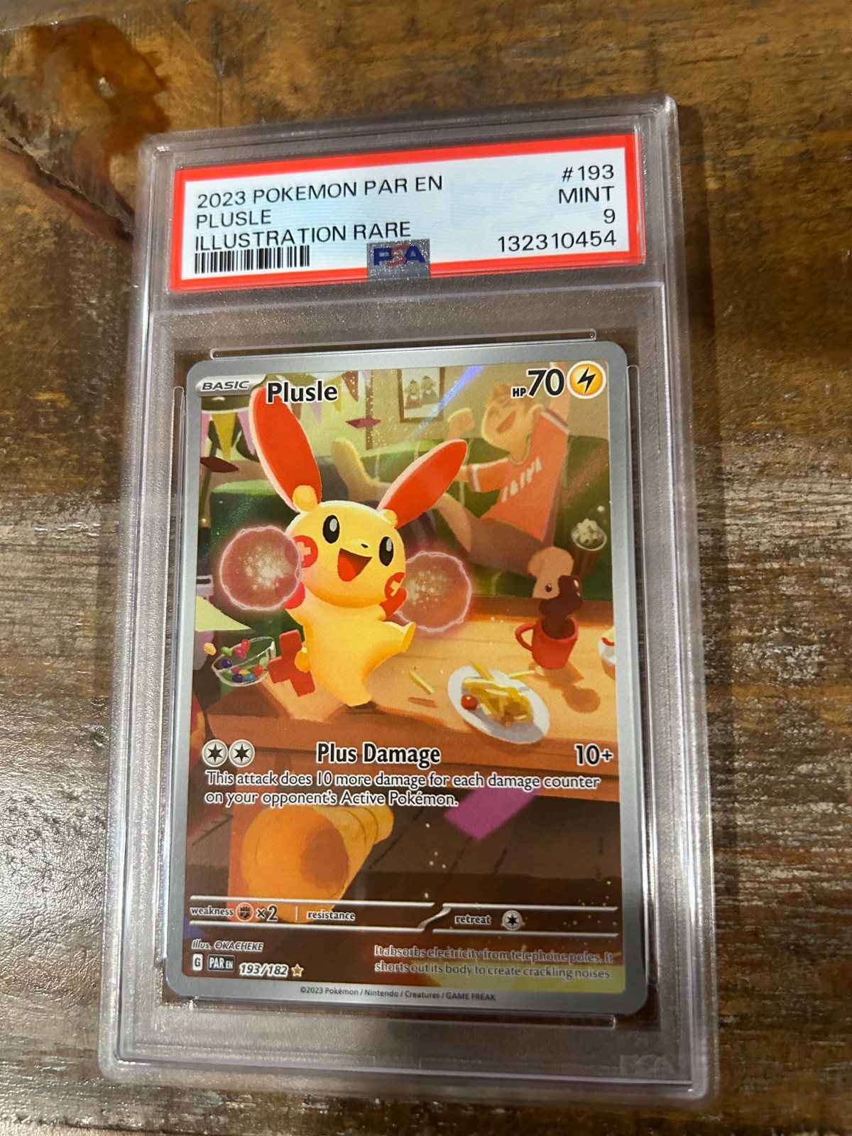 Pokemon 2023 Paradox Rift Illustration Rare PLUSLE #193 PSA 9 Mint RARE