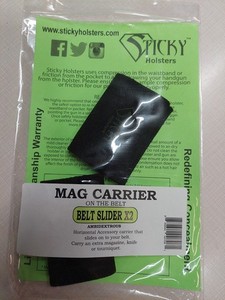 Sticky Holsters Belt Slider x2 Ambidextrous Elastic Magazine Pouch Black OWB