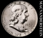 1957 Silver Franklin Half Dollar - Choice Gem Brilliant Unc+++  #L2815
