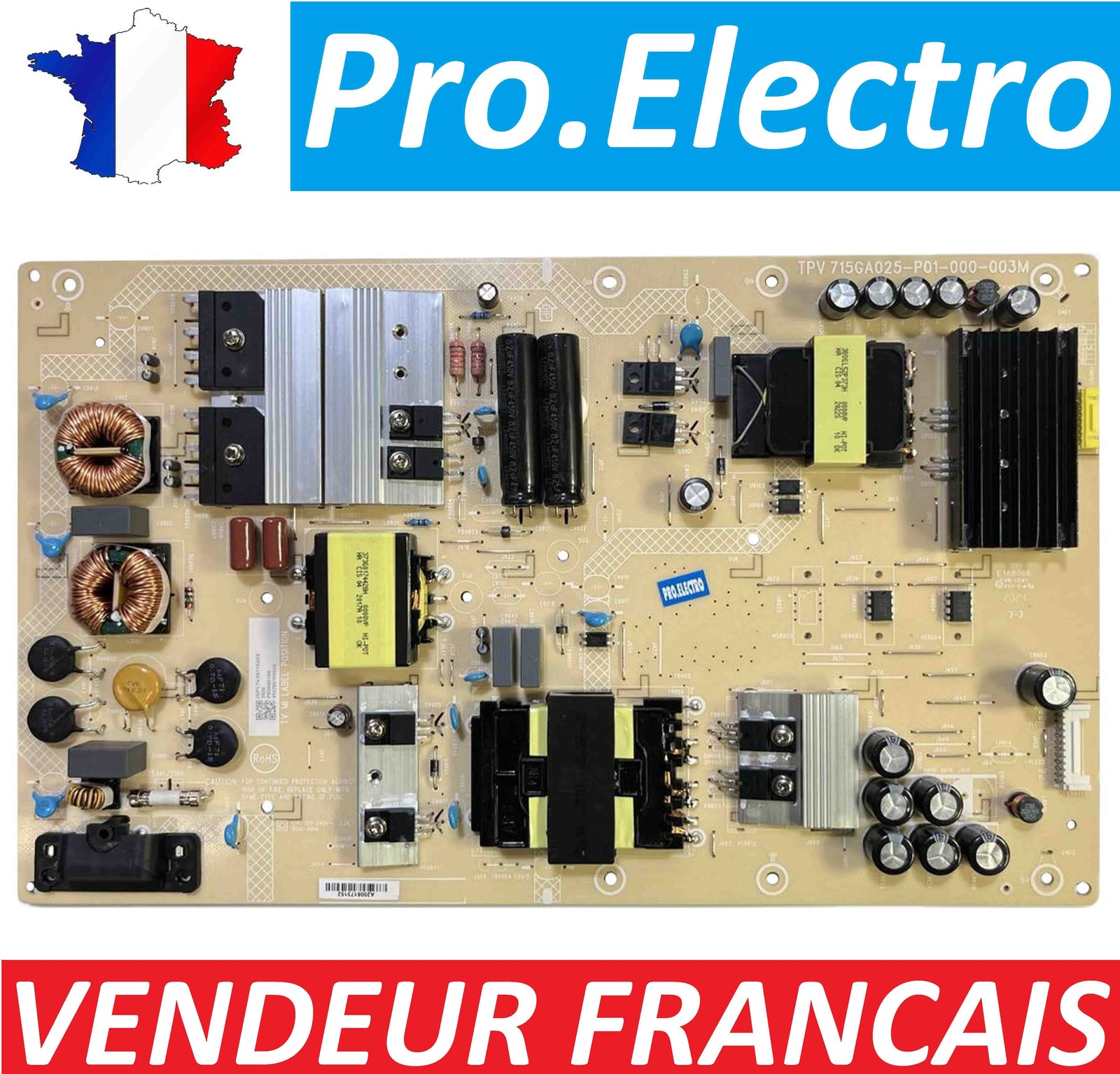 Écran noir ? Alimentation 715GA025-P01-000-003M pour TV Philips 65PUS9435