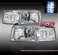 92-96 Ford F150 F250 F350 Bronco Led Crystal Head Light Corner Lamp Pickup Truck