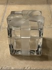 TIFFANY & CO CRYSTAL GLASS GIFT BOX FROSTED RIBBON BOW TRINKET JEWELRY BOX — photo 1