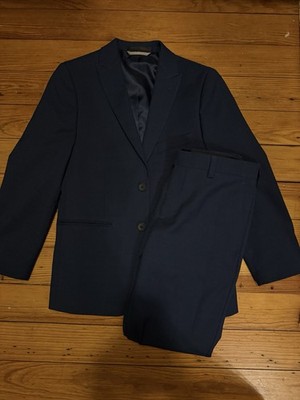 Marc New York Boys Navy 2-Piece Suit Size 12 Skinny  2-Button Notch Straight