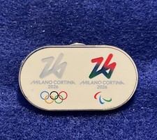 2026 Milano Cortina Olympic Paralympic Logo Pin Badge — First Dual Logo Pin