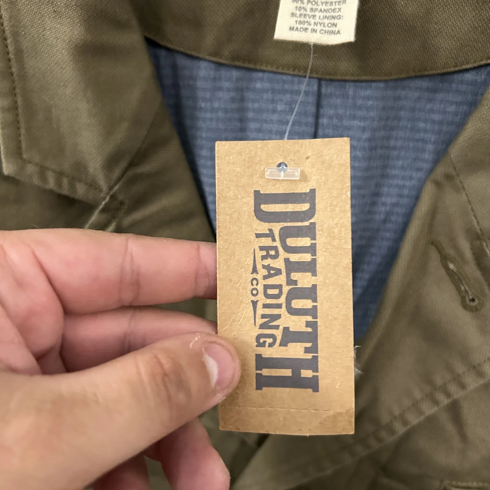 Duluth Trading Jacket Mens Extra Large Tall XLT Green Canteen Gentlemans Casual - product detail image 3