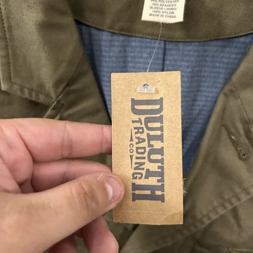 Duluth Trading Jacket Mens Extra Large Tall XLT Green Canteen Gentlemans Casual image 3