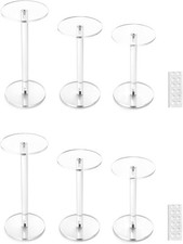 QWORK Round Acrylic Display Stand, 2 Sets Premium Clear Transparent