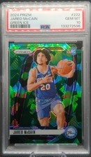 PSA 10 💎 JARED McCAIN RC PRIZM GREEN CRACKED ICE - NBA BASKETBALL 76ERS ROOKIE