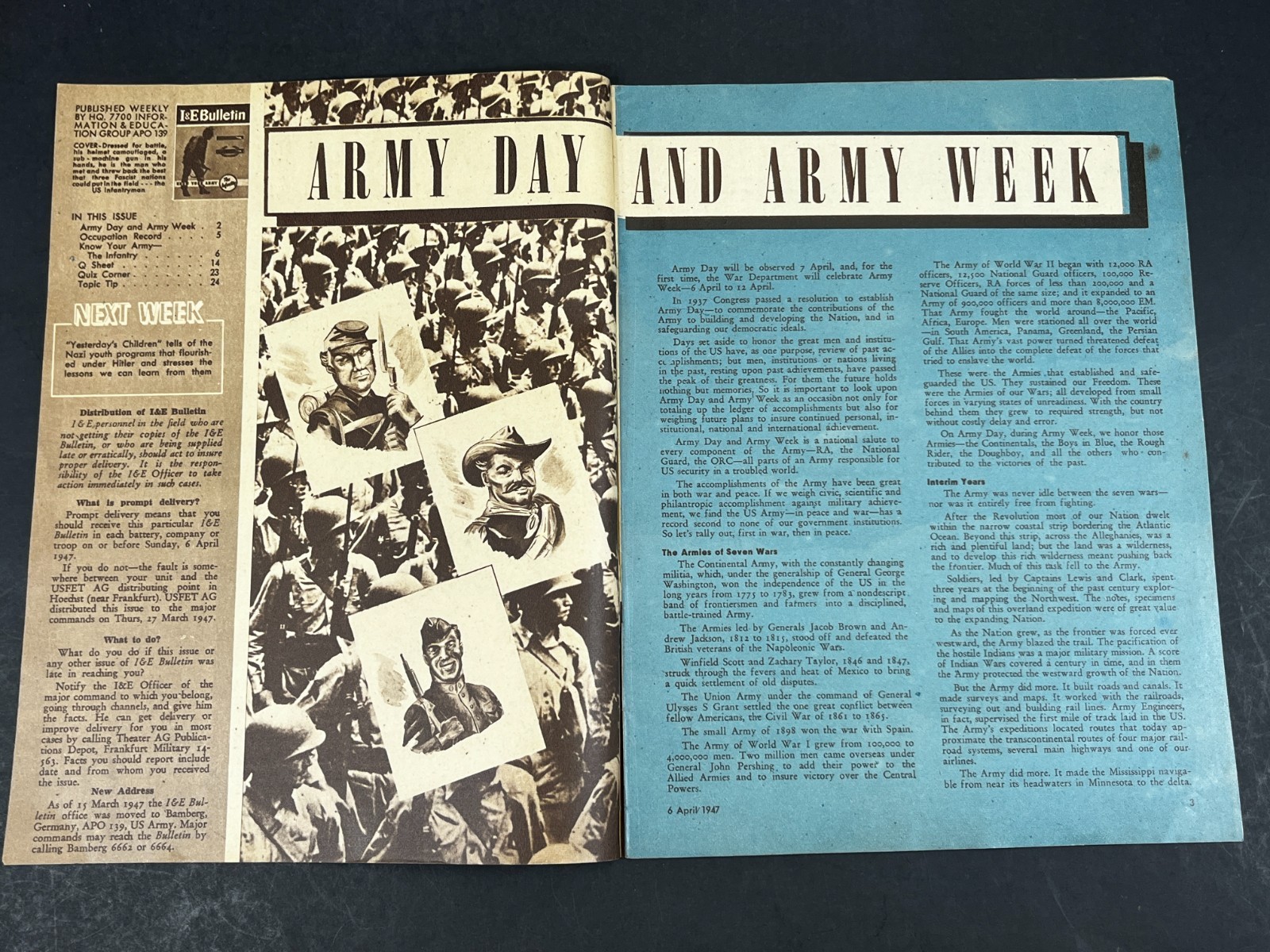 Post WW2 1947 US Army Infantry Troop Magazine German Occupation Army Day Week
