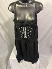 American Eagle Vintage XL Black Crochet Y2K Dress Going Out Whimsigoth Mini
