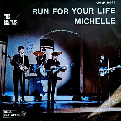 45 GIRI THE BEATLES - MICHELLE 7'' ITALY 1963 - QMSP 16389 -RUN FOR YOUR LIFE