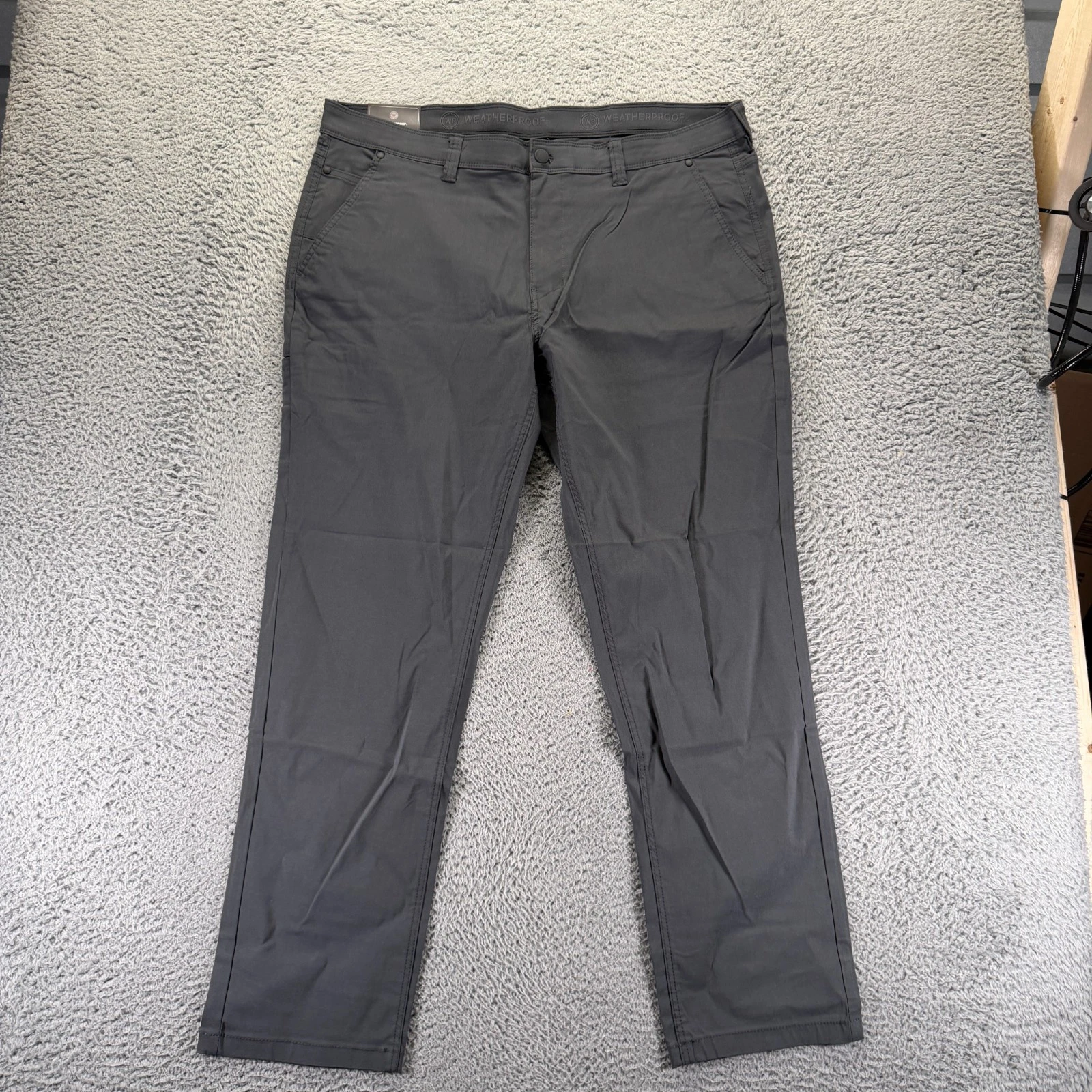 Weatherproof Tech Pant Mens 40x32 Gray Cotton Khakis Workwear Utility Stretch