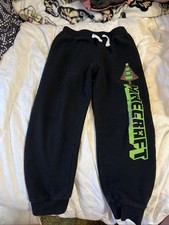 Minecraft Youth Boys Block Letters Christmas Tree Joggers Sweatpants Used 6/7