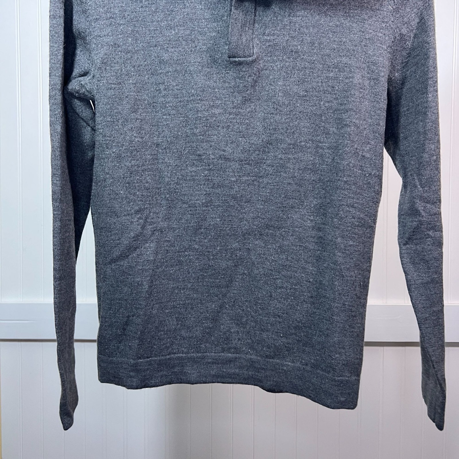 Gap Gray Polo 1/4 Zip Collared Pullover Sweater L… - image 5