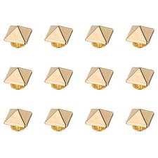12 Pcs Square Spike Studs Rivets 12mm Metal Leather Rivets, Gold