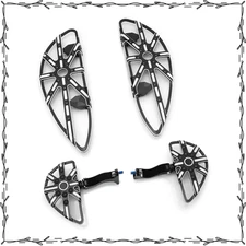 Black Gauge Ride Passenger Footboards for Harley Road/Street Glide Touring