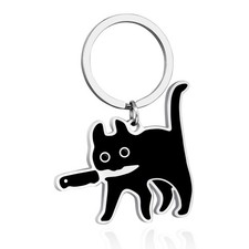 Black Cat key Chain, Cute Keychain for Cool Stuff Decor Cats Keychain Gifts F...