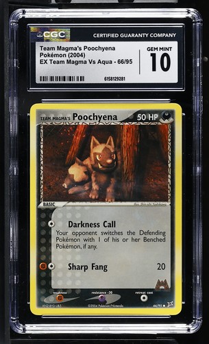Team Magma's Poochyena graded CGC 10 for sale on eBay