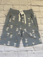 Peanuts Hanna Andersson Drawstring Waist Sweat Shorts Snoopy Blue 110 cm US 5