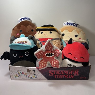 LOT OF 6 Netflix Stranger Things Squishmallows With Display Box New With Tags!