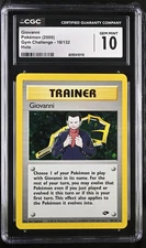 CGC 10 GEM MINT Giovanni 2000 Gym Challenge 18/132 Holo SWIRL Pokemon Card
