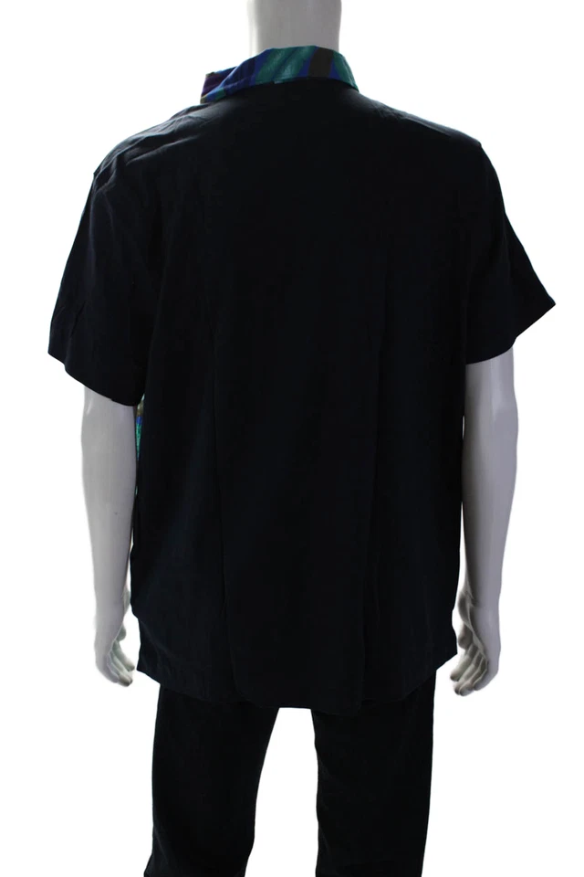 Camisa Polo Michael Kors Para Hombres Manga Corta Cuello Botón Multicolor Negra Talla XX Foto 3 de 4