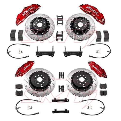 Rotora FULL Big Brake Kit RED 4/2 Piston Calipers w/ 2 PC Rotors 2022-2024 WRX