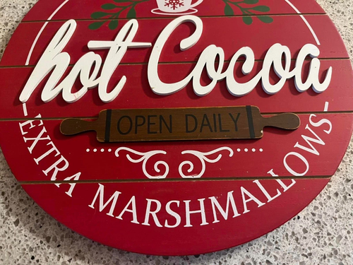Old Fashioned Hot Cocoa Circular Wall Sign Classic Christmas 12 x 12 NEW - Picture 5 of 6