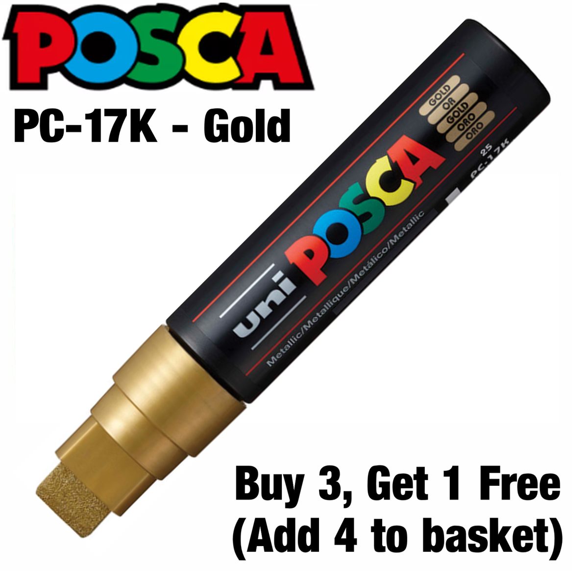 Uni Posca PC-17K Marker Pen GOLD Extra Broad Chisel Tip Buy