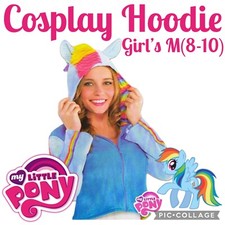 ✨My Little Pony✨Rainbow Dash✨Sudadera con capucha con cremallera para niños talla M (8-10)✨