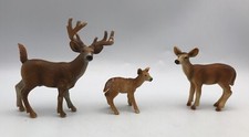 Schleich WHITE TAIL DEER FAMILY Buck Doe Fawn Figures Retired 2003 Animals