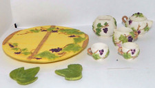9 Piece Grapevine Grapes Miniature Tea Set Cute Fairy Garden Decor 1995 W.U./J.C