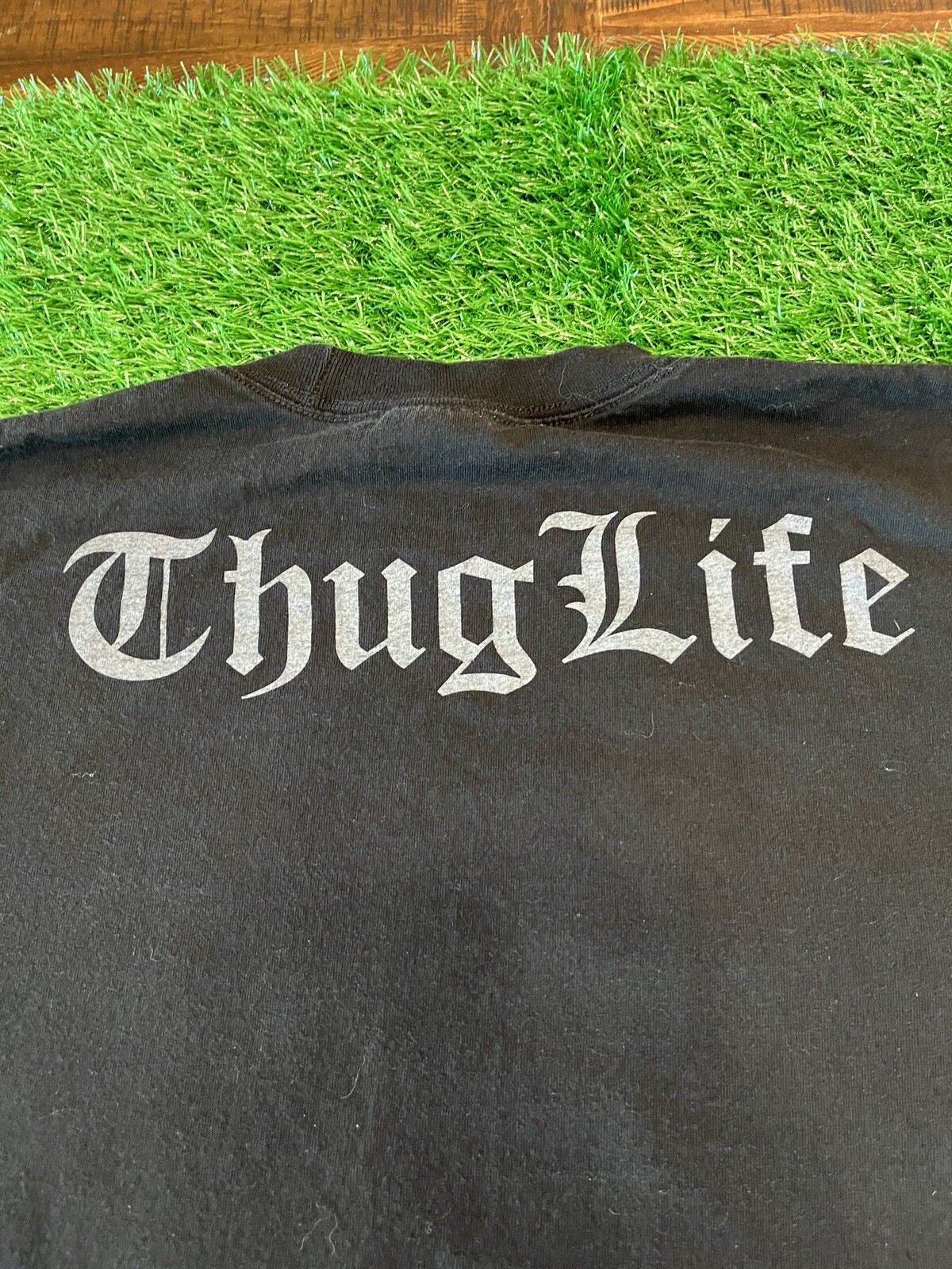 FILA Camicia Tupac da uomo grande nera manica corta girocollo 2Pac Shakur Thug Life