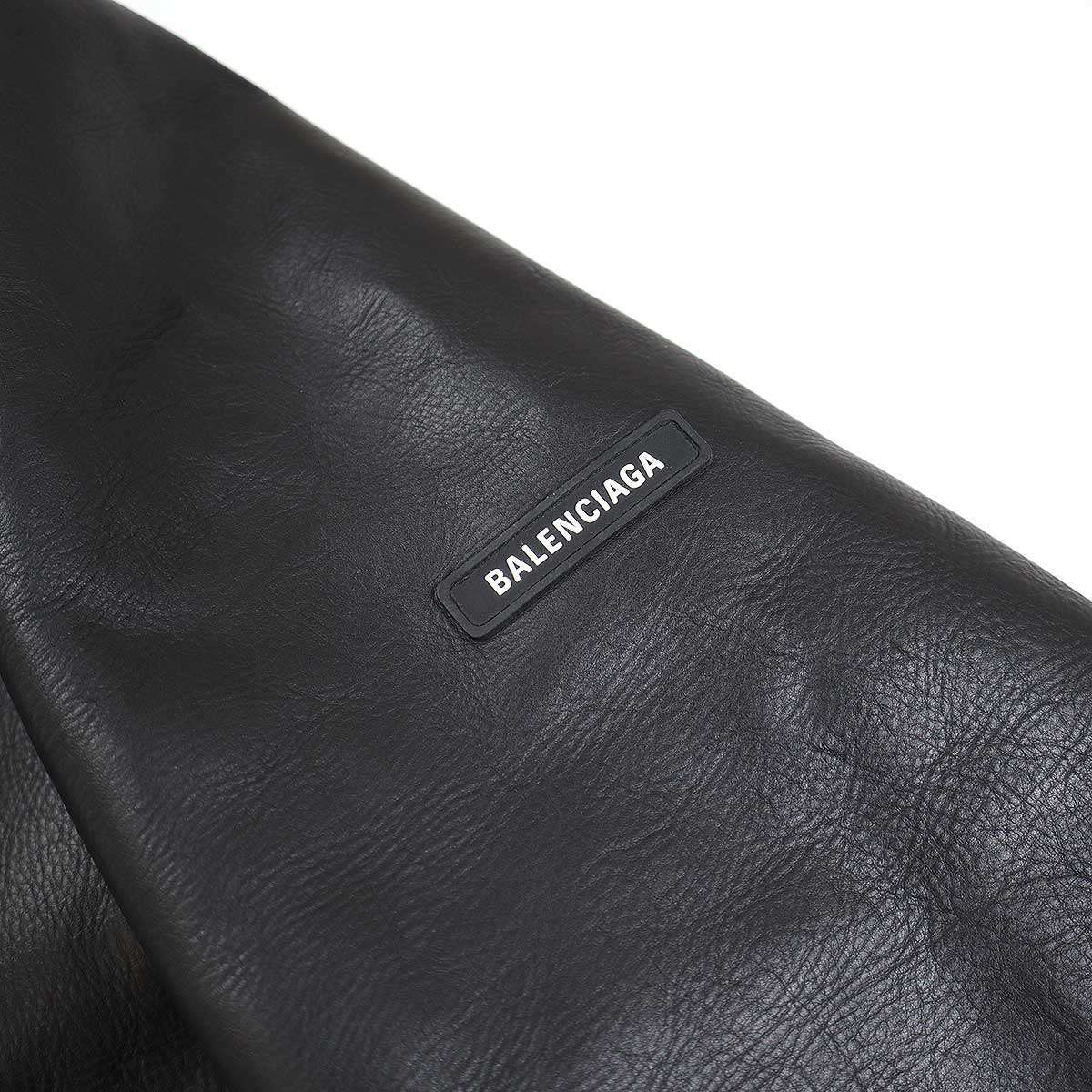 Balenciaga 21AW Hooded Ruched Leather Jacket 674316 TLS07 Balenciaga 21AW Hooded Ruched Leather Jacket 674316 TLS07