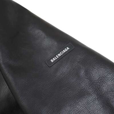 Balenciaga 21AW Hooded Ruched Leather Jacket 674316 TLS07 Balenciaga 21AW Hooded Ruched Leather Jacket 674316 TLS07