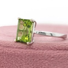 Beautiful Natural peridot 925 Sterling Silver Ring Handmade Gift For Her A-473