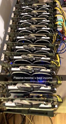 Mining Rig 325MHs with correct OCs. 10x MSI RX 580 8GB Armors.