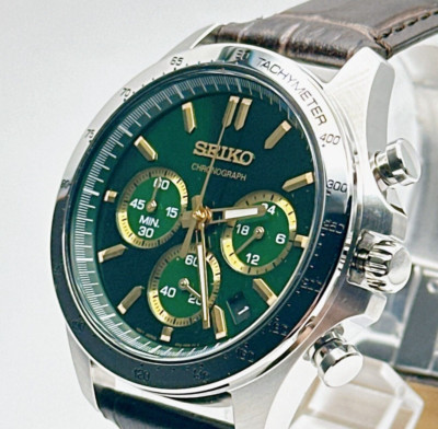 SEIKO SBTR017 Seiko Selection Chronograph Men's Watch Green Quarts 41mm Japan