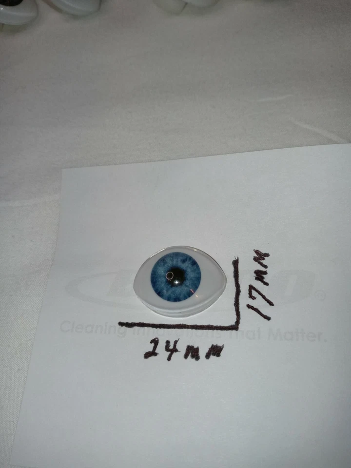 Acrílico Ovalado Muñeca Ojos 9 Pares 24mm x 17mm con Clips Extraíbles.Espalda Hueca. Surtido. Foto 4 de 4