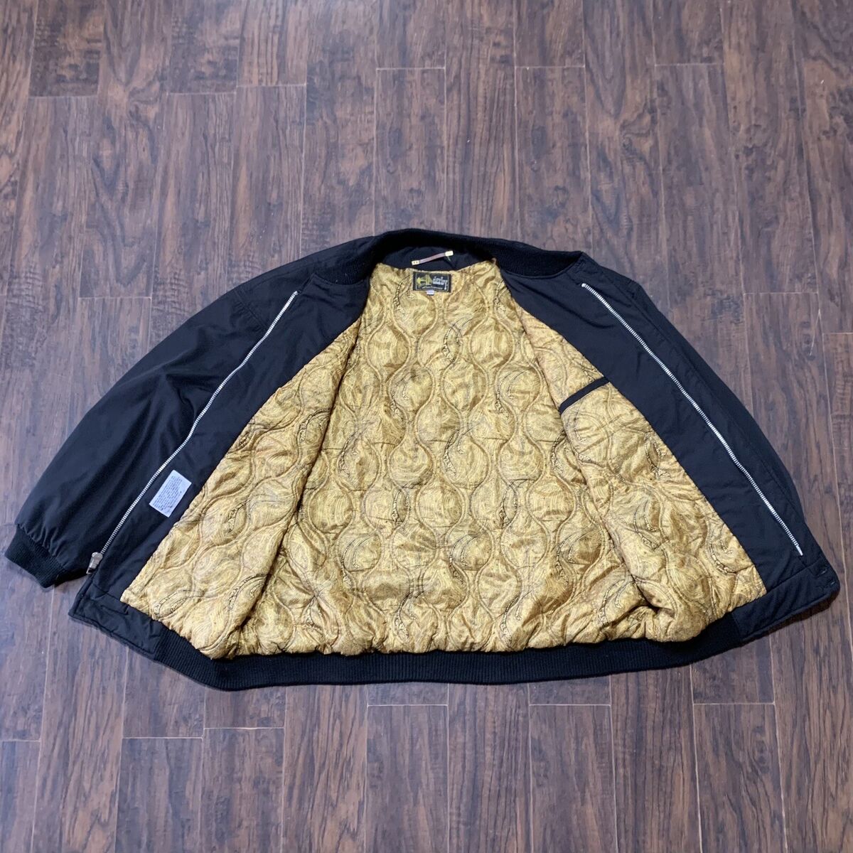 Vintage Derby Of San Francisco Black Bomber Jacket Gold Vintage Derby Of San Francisco Black Bomber Jacket Gold