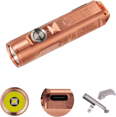 Aurora A9 Pro G4 Copper Keychain Flashlights, Max 650 High Lumens Super Bright w