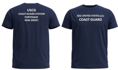 FORTESQUE COAST GUARD STATION*NEW JERSEY*2-SIDED PERFORMANCE POLYESTER SHIRT